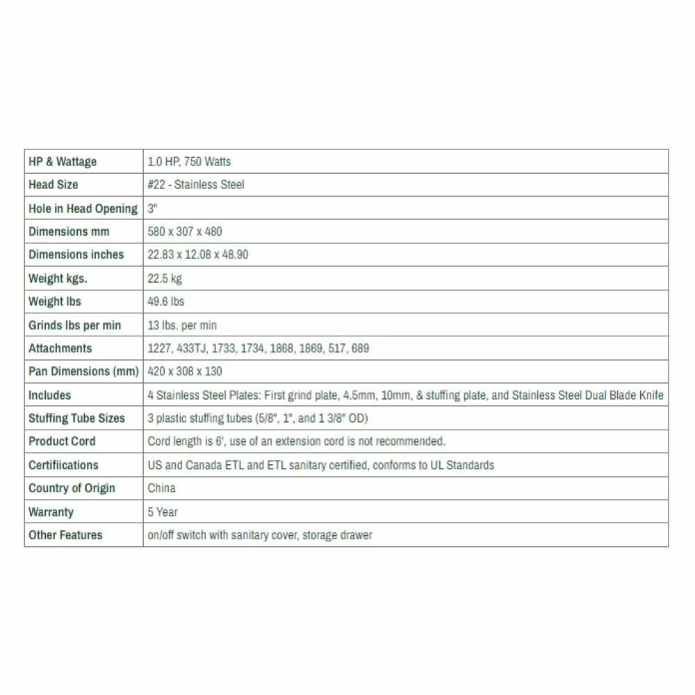 LEM Dual Grind #22 Big Bite Meat Grinder | 1HP 6 LEM Dual Grind #22 Big Bite Meat Grinder | 1HP - Image 6