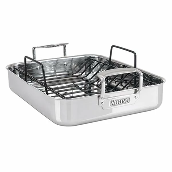 Viking 3-Ply Roasting Pan With Nonstick Rack (16" X 13") 1 Viking 3-Ply Roasting Pan With Nonstick Rack (16" X 13")