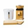 NutriMill Harvest Grain Mill | Black + Cutting Board & Canister Bundle