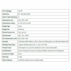 LEM Big Bite Meat Grinder #5 With Premium Salvinox 1/8" And 1/4" Grinder Plates -Coffee Sales 5grinder