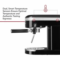 KitchenAid Semi Auto Metal Espresso Maker | Onyx Black -Coffee Sales 61vwdt oltl. ac sl1500