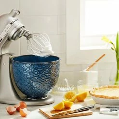 KitchenAid 5-Quart Blue Mermaid Textured Lace Ceramic Bowl | Fits 4.5-Quart & 5-Quart KitchenAid Tilt-Head Stand Mixers -Coffee Sales 6370439cv14d