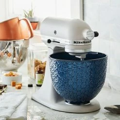 KitchenAid 5-Quart Blue Mermaid Textured Lace Ceramic Bowl | Fits 4.5-Quart & 5-Quart KitchenAid Tilt-Head Stand Mixers -Coffee Sales 6370439cv15d