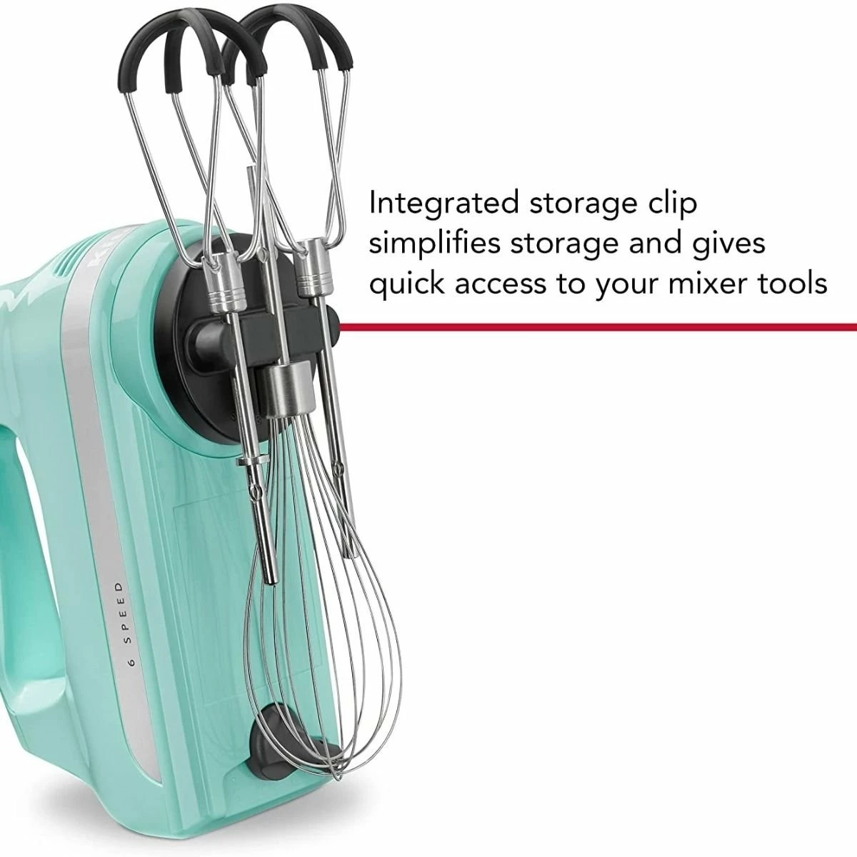 KitchenAid 6-Speed Hand Mixer With Flex Edge Beaters | Ice Blue 3 KitchenAid 6-Speed Hand Mixer With Flex Edge Beaters | Ice Blue - Image 3