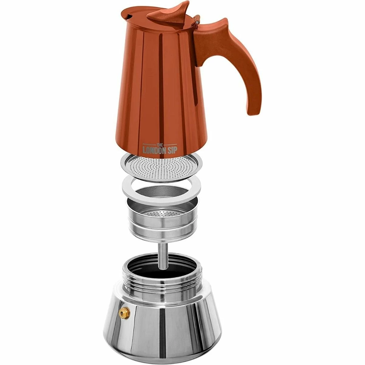 Escali London Sip 6 Cup Stainless Steel Espresso Maker | Copper 2 Escali London Sip 6 Cup Stainless Steel Espresso Maker | Copper - Image 2