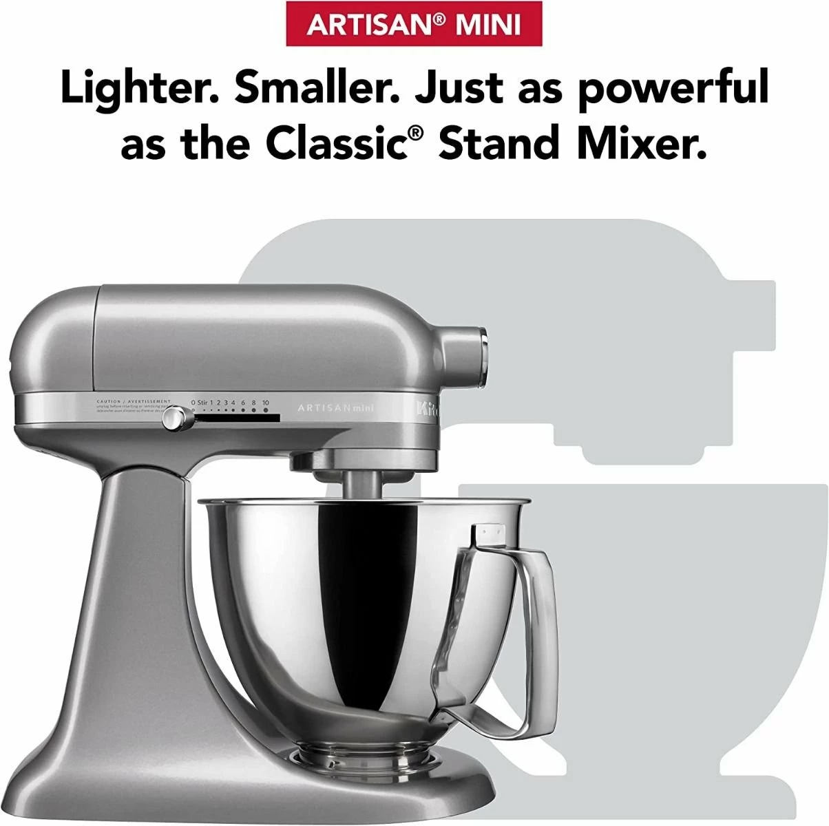 KitchenAid 3.5-Quart Artisan Mini Plus Tilt-Head Stand Mixer | Contour Silver 2 KitchenAid 3.5-Quart Artisan Mini Plus Tilt-Head Stand Mixer | Contour Silver - Image 2
