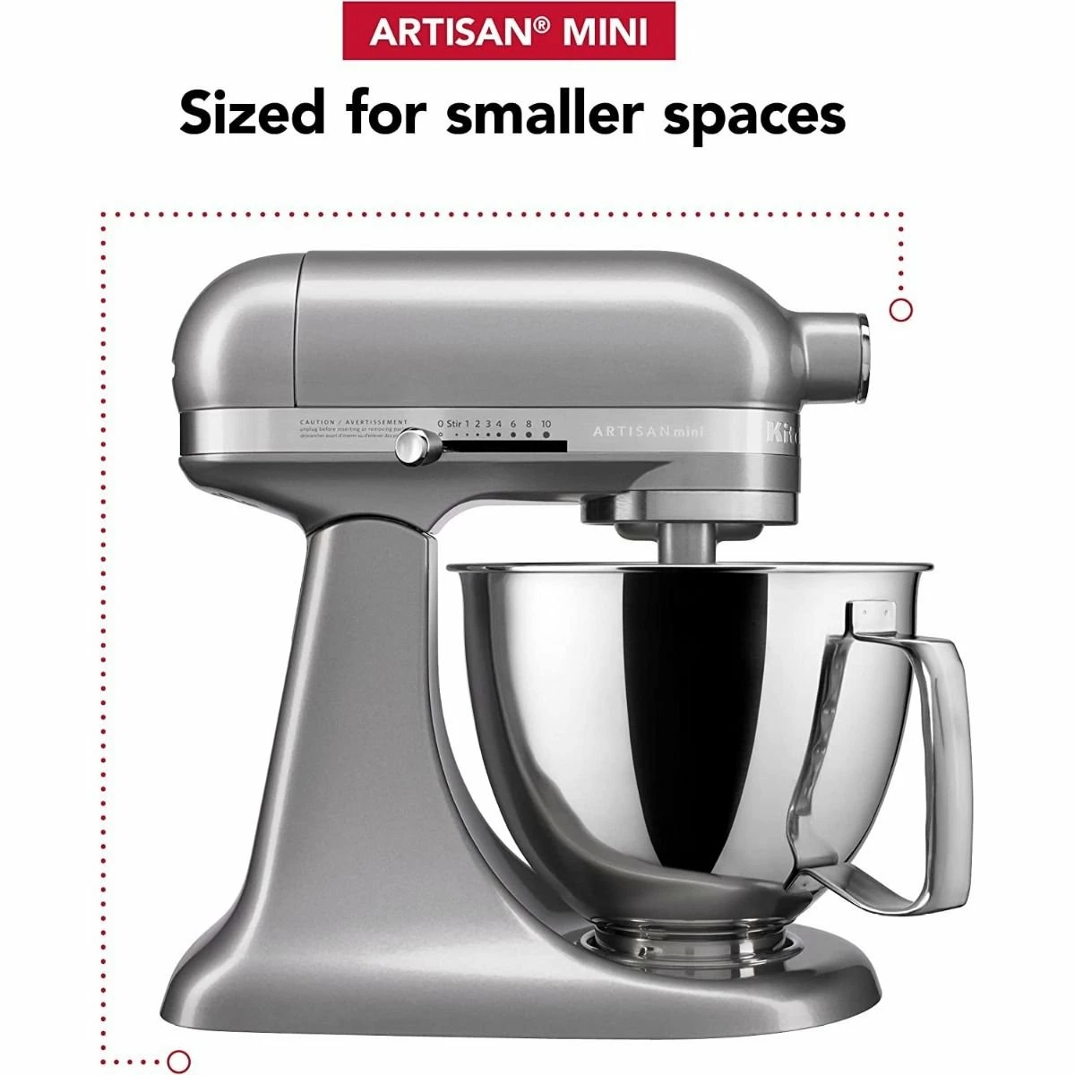 KitchenAid 3.5-Quart Artisan Mini Plus Tilt-Head Stand Mixer | Contour Silver 6 KitchenAid 3.5-Quart Artisan Mini Plus Tilt-Head Stand Mixer | Contour Silver - Image 6