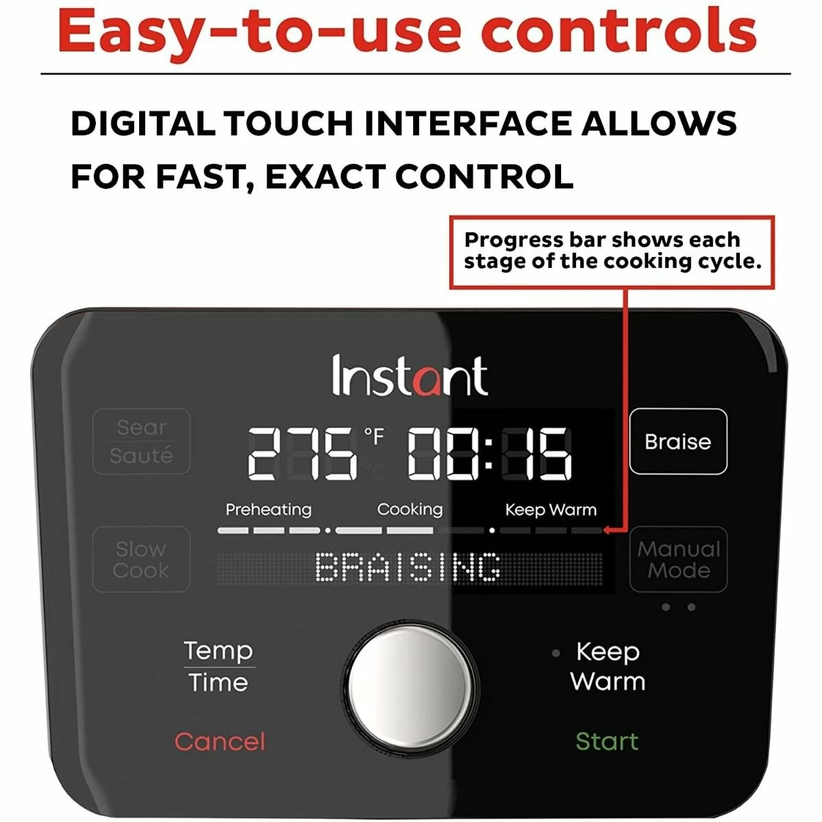 Instant 6-Quart Precision Dutch Oven Multi-Cooker | Red 3 Instant 6-Quart Precision Dutch Oven Multi-Cooker | Red - Image 3