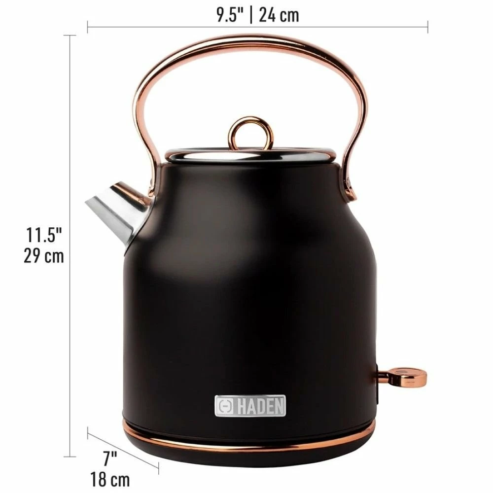 Haden Heritage 7-Cup Electric Kettle | Black And Copper 2 Haden Heritage 7-Cup Electric Kettle | Black And Copper - Image 2