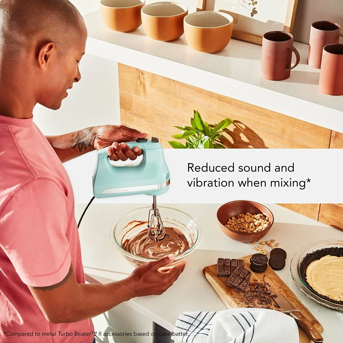 KitchenAid 6-Speed Hand Mixer With Flex Edge Beaters | Ice Blue 4 KitchenAid 6-Speed Hand Mixer With Flex Edge Beaters | Ice Blue - Image 4