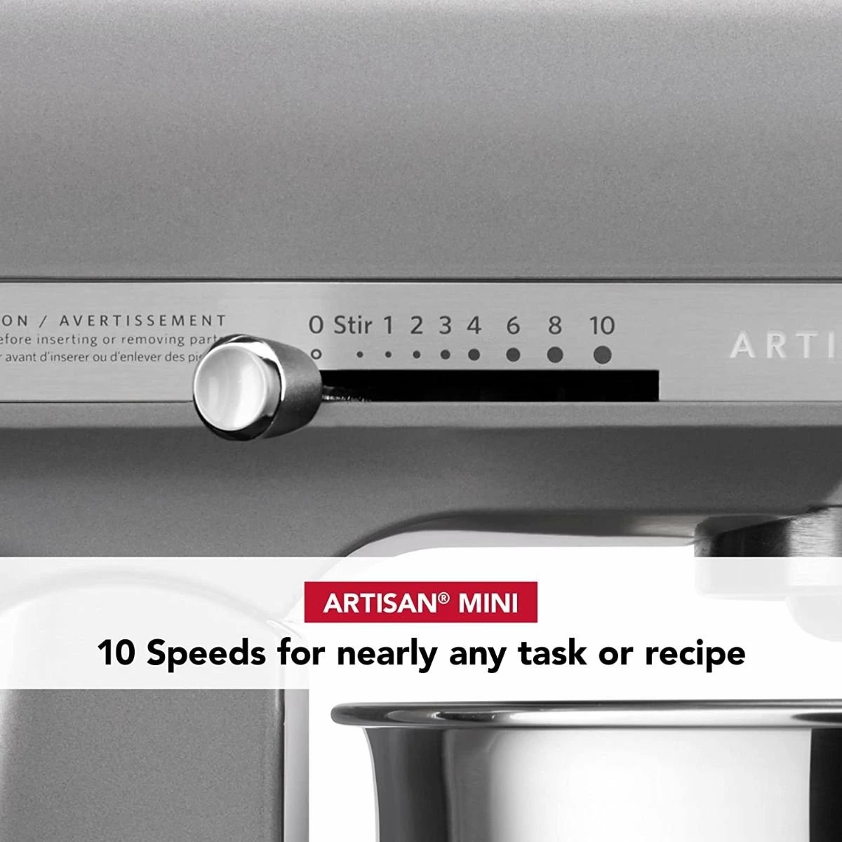 KitchenAid 3.5-Quart Artisan Mini Plus Tilt-Head Stand Mixer | Contour Silver 4 KitchenAid 3.5-Quart Artisan Mini Plus Tilt-Head Stand Mixer | Contour Silver - Image 4