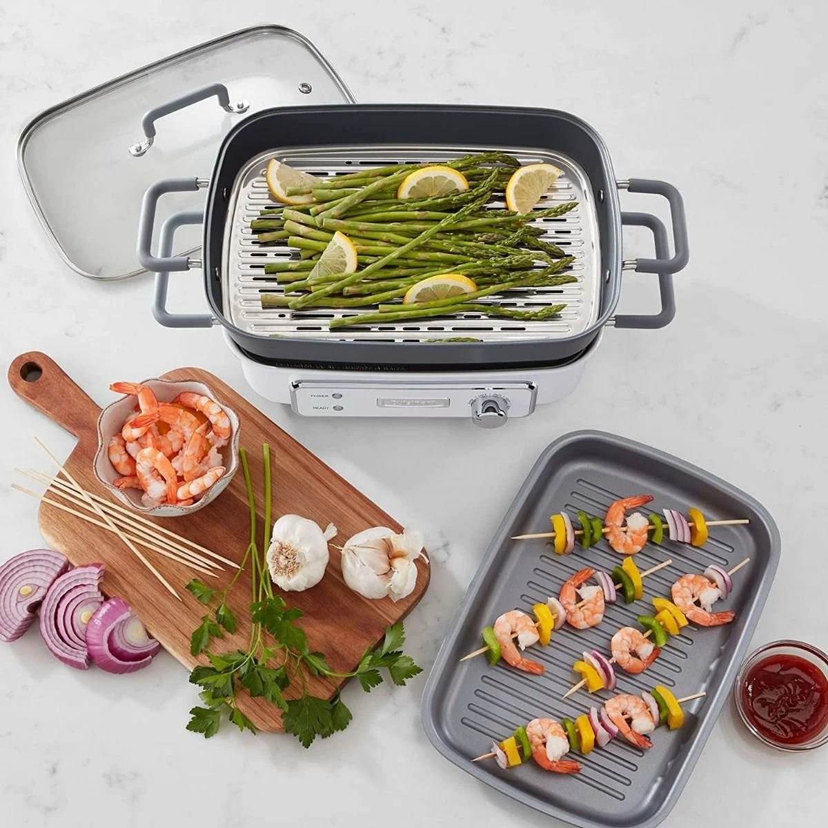 Cuisinart STACK5 Multifunctional Grill With Glass Lid | White 2 Cuisinart STACK5 Multifunctional Grill With Glass Lid | White - Image 2