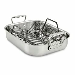 All-Clad Stainless Steel Roaster With Rack | Small - 14" X 11"