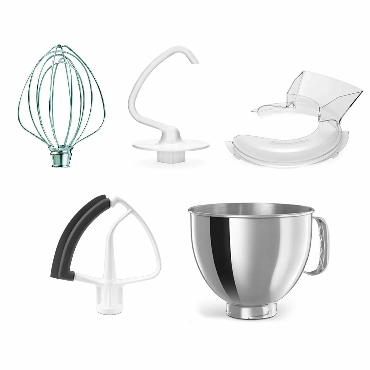KitchenAid 5-Quart Stainless Steel Bowl + Stand Mixer Flex Edge Accessory Pack + Pouring Shield | Fits 5-Quart KitchenAid Tilt-Head Stand Mixers 3 KitchenAid 5-Quart Stainless Steel Bowl + Stand Mixer Flex Edge Accessory Pack + Pouring Shield | Fits 5-Quart KitchenAid Tilt-Head Stand Mixers - Image 3