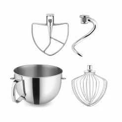KitchenAid 7-Quart Stainless Steel Bowl + Stand Mixer Stainless Steel Accessory Pack | Fits 7-Quart KitchenAid Bowl-Lift Stand Mixers