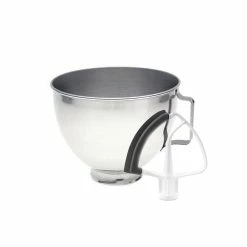 KitchenAid 4.5-Quart Stainless Steel Bowl W/Handle + Flex Edge Beater | Fits 4.5-Quart & 5-Quart KitchenAid Tilt-Head Stand Mixers