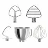 KitchenAid 5-Quart Stainless Steel Bowl + Stainless Steel Pastry Beater Accessory Pack | Fits 5-Quart KitchenAid Tilt-Head Stand Mixers