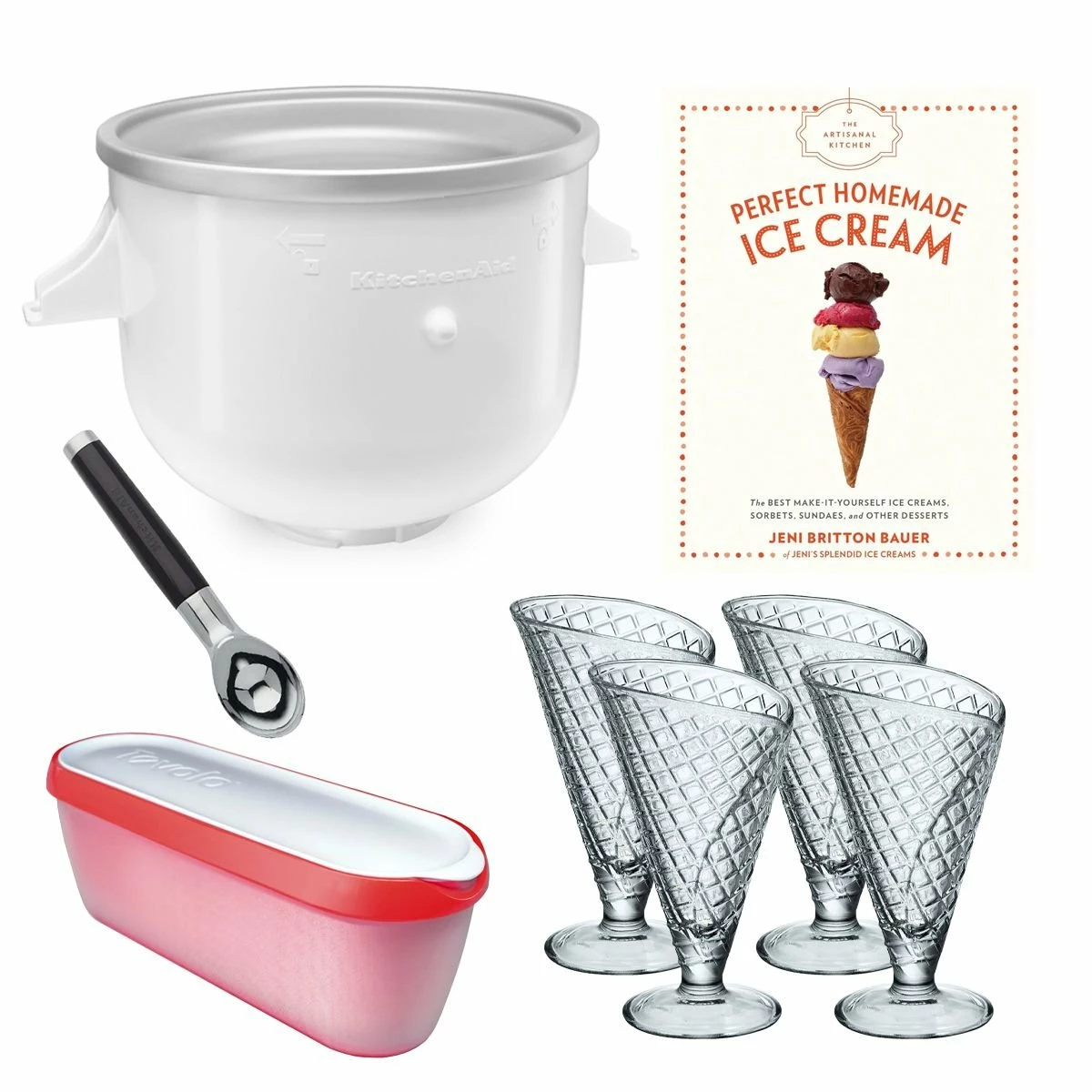 KitchenAid Ice Cream Maker Attachment (Fits On Any KitchenAid Mixer) + Ice Cream Maker Starter Pack 1 KitchenAid Ice Cream Maker Attachment (Fits On Any KitchenAid Mixer) + Ice Cream Maker Starter Pack