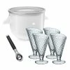 KitchenAid Ice Cream Maker Attachment (Fits On Any KitchenAid Mixer) + Ice Cream Glasses (Set Of 4) & Ice Cream Scoop