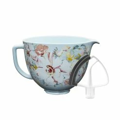 KitchenAid 5-Quart White Gardenia Ceramic Bowl + Flex Edge Beater | Fits 4.5-Quart & 5-Quart KitchenAid Tilt-Head Stand Mixers