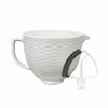 KitchenAid 5-Quart White Chocolate Textured Ceramic Bowl + Flex Edge Beater | Fits 4.5-Quart & 5-Quart KitchenAid Tilt-Head Stand Mixers