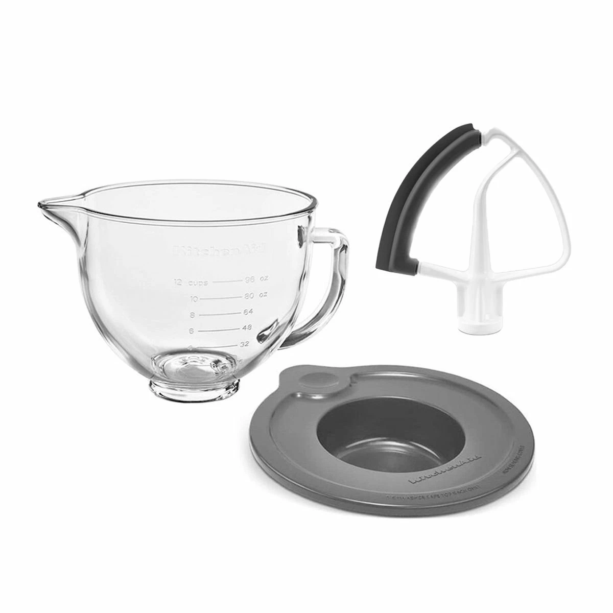 KitchenAid 5-Quart Glass Bowl + Flex Edge Beater | Fits 4.5-Quart & 5-Quart KitchenAid Tilt-Head Stand Mixers 1 KitchenAid 5-Quart Glass Bowl + Flex Edge Beater | Fits 4.5-Quart & 5-Quart KitchenAid Tilt-Head Stand Mixers