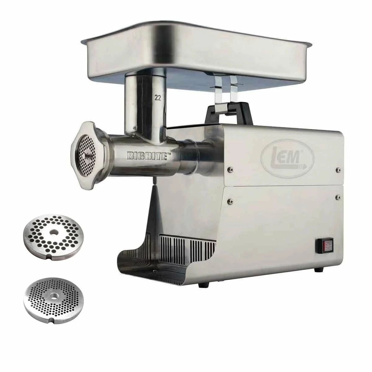 LEM Big Bite Meat Grinder #22 With Premium Salvinox 1/8" And 1/4" Grinder Plates 1 LEM Big Bite Meat Grinder #22 With Premium Salvinox 1/8" And 1/4" Grinder Plates