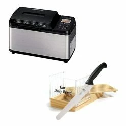 Zojirushi Virtuoso Plus 2 Lb Bread Machine + Bread Slicing Accessories Bundle