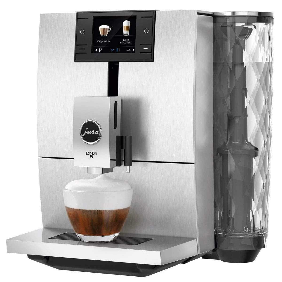 Jura ENA 8 Signature Line Automatic Coffee & Espresso Machine With Touch Screen | Massive Aluminum + Smart Connect + Glass Milk Container + Replacement Water Filter & Descaling Tabs 2 Jura ENA 8 Signature Line Automatic Coffee & Espresso Machine With Touch Screen | Massive Aluminum + Smart Connect + Glass Milk Container + Replacement Water Filter & Descaling Tabs - Image 2