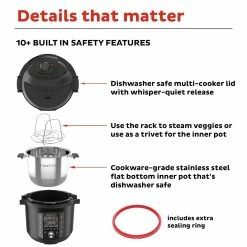 Instant Pot Pro Pressure Cooker | 6-Quart -Coffee Sales ib 112 0123 01 113 0044 01 epc pro 6qt 8qt atf square tile6
