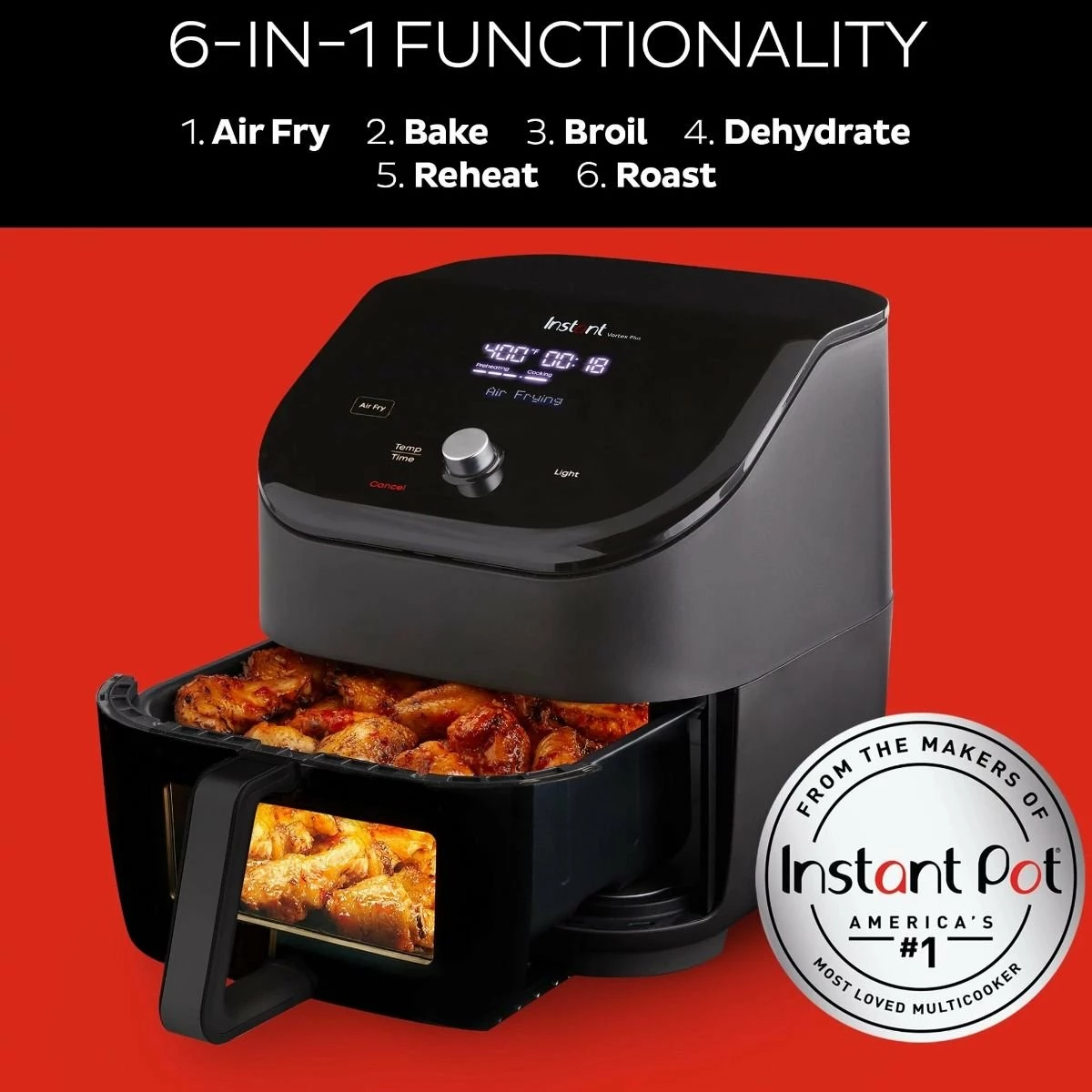 Instant Vortex Air Fryer With Clear Cook | 6-Quart 3 Instant Vortex Air Fryer With Clear Cook | 6-Quart - Image 3