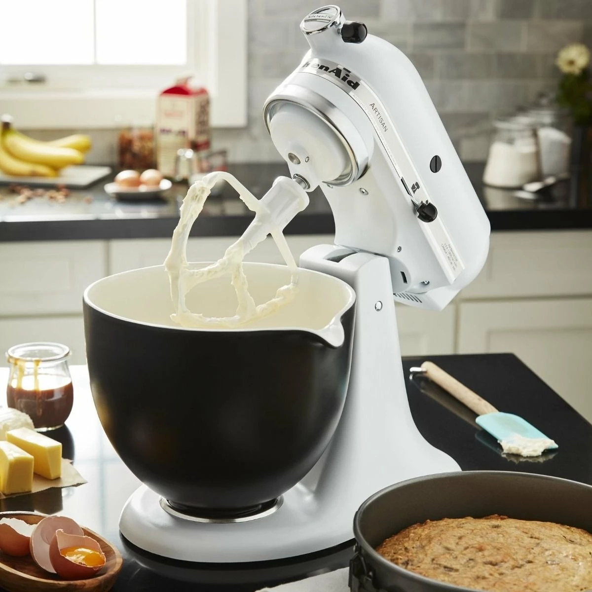 KitchenAid 5-Quart Black Matte Ceramic Bowl | Fits 4.5-Quart & 5-Quart KitchenAid Tilt-Head Stand Mixers 3 KitchenAid 5-Quart Black Matte Ceramic Bowl | Fits 4.5-Quart & 5-Quart KitchenAid Tilt-Head Stand Mixers - Image 3