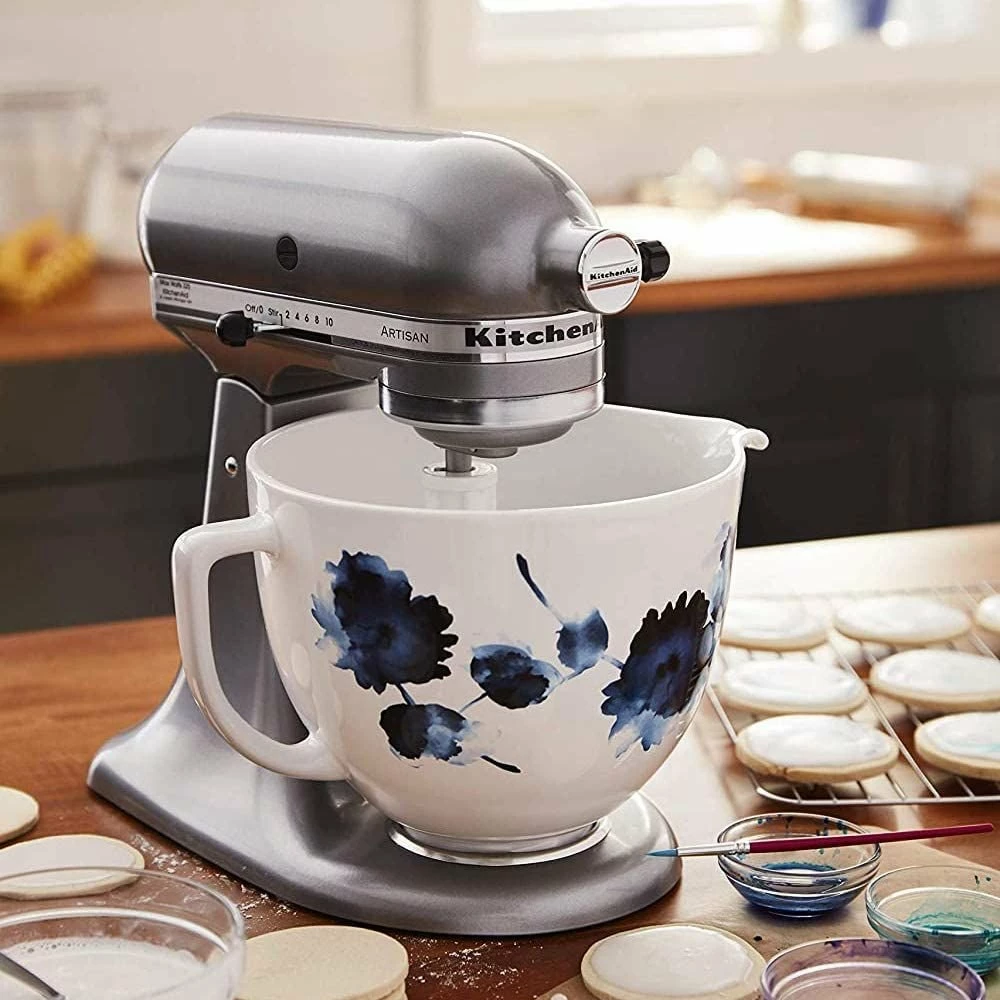 KitchenAid 5-Quart Ink Watercolor Patterned Ceramic Bowl | Fits 4.5-Quart & 5-Quart KitchenAid Tilt-Head Stand Mixers 2 KitchenAid 5-Quart Ink Watercolor Patterned Ceramic Bowl | Fits 4.5-Quart & 5-Quart KitchenAid Tilt-Head Stand Mixers - Image 2