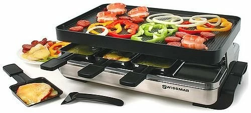 Swissmar Stelvio Raclette Grill - Non-Stick Reversible & Stainless - 8 Person 1 Swissmar Stelvio Raclette Grill - Non-Stick Reversible & Stainless - 8 Person