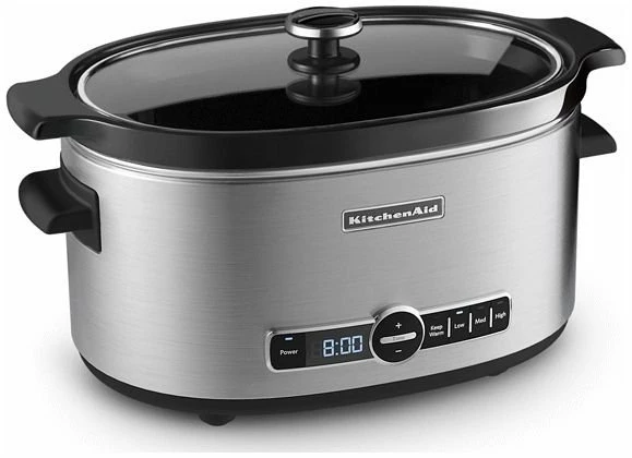 KitchenAid Slow Cooker 6-Quart With Glass Lid | Stainless Steel 1 KitchenAid Slow Cooker 6-Quart With Glass Lid | Stainless Steel