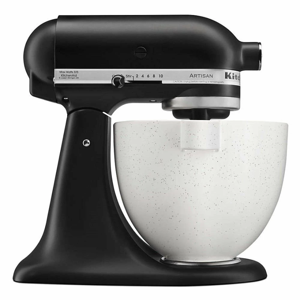 KitchenAid 5-Quart Speckled Stone Ceramic Bowl | Fits 4.5-Quart & 5-Quart KitchenAid Tilt-Head Stand Mixers 2 KitchenAid 5-Quart Speckled Stone Ceramic Bowl | Fits 4.5-Quart & 5-Quart KitchenAid Tilt-Head Stand Mixers - Image 2