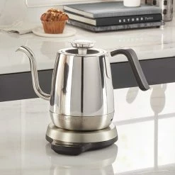 KitchenAid 1 Liter Precision Gooseneck Digital Kettle | Stainless Steel -Coffee Sales kitchenaid precision gooseneck digital electric kettle modern look