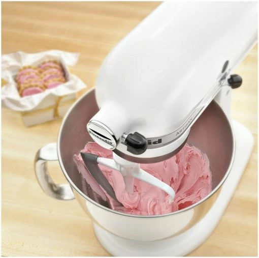 KitchenAid 5-Quart Stainless Steel Bowl + Flex Edge Beater + Pouring Shield | Fits 4.5-Quart & 5-Quart KitchenAid Tilt-Head Stand Mixers 9 KitchenAid 5-Quart Stainless Steel Bowl + Flex Edge Beater + Pouring Shield | Fits 4.5-Quart & 5-Quart KitchenAid Tilt-Head Stand Mixers -Coffee Sales kitchenaidkfe5t on mixer popup1 1