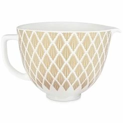 KitchenAid 5-Quart Gold Conifer Patterned Ceramic Bowl | Fits 4.5-Quart & 5-Quart KitchenAid Tilt-Head Stand Mixers