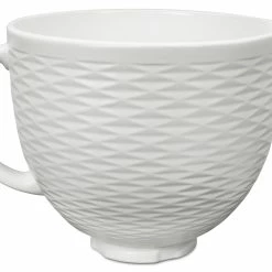 KitchenAid 5-Quart White Chocolate Textured Ceramic Bowl | Fits 4.5-Quart & 5-Quart KitchenAid Tilt-Head Stand Mixers