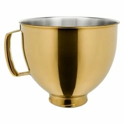 KitchenAid 5-Quart Radiant Gold Stainless Steel Metallic Bowl + Flex Edge Beater | Fits 4.5-Quart & 5-Quart KitchenAid Tilt-Head Stand Mixers -Coffee Sales ksm5ssbrg 1 1