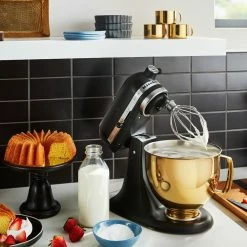 KitchenAid 5-Quart Radiant Gold Stainless Steel Metallic Bowl + Flex Edge Beater | Fits 4.5-Quart & 5-Quart KitchenAid Tilt-Head Stand Mixers -Coffee Sales ksm5ssbrg 5 1