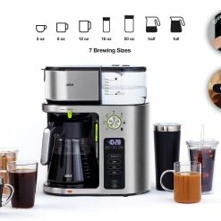 Braun 10-Cup MultiServe Drip Coffee/Iced Coffee Machine | Stainless Steel -Coffee Sales new 6