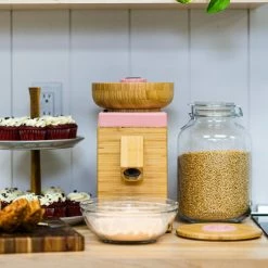 NutriMill Harvest Grain Mill | Pink + Cutting Board & Canister Bundle 17 NutriMill Harvest Grain Mill | Pink + Cutting Board & Canister Bundle -Coffee Sales pink3