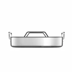 Le Creuset Stainless Steel Roasting Pan With Nonstick Rack -Coffee Sales rs7927 small pan profile rack