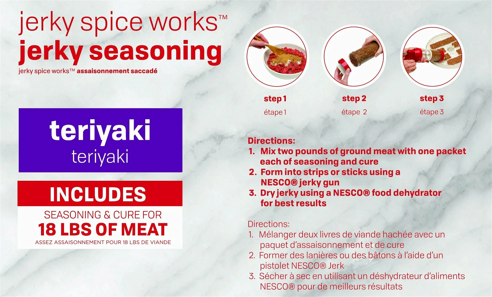 Nesco / American Harvest NESCO Teriyaki Flavor Jerky Seasoning, 9 Pack 4 Nesco / American Harvest NESCO Teriyaki Flavor Jerky Seasoning, 9 Pack - Image 4