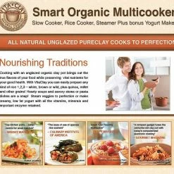 VitaClay Smart Organic Multicooker & Clay Insert - Oval, 8 Cup Dry / 4.2-Quart -Coffee Sales vita clay multicooker both