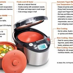 VitaClay Smart Organic Multicooker & Clay Insert - Oval, 8 Cup Dry / 4.2-Quart -Coffee Sales vitaclay multicooker features both