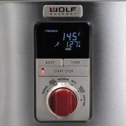 Wolf Gourmet 7-Quart Multi-Function Cooker | Red Knobs -Coffee Sales wgsc100s wolf gourmet multi function cooker 7 qt 3